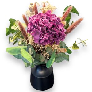 Trocken-Blumenstrauß Esmeralda, lila Hortensie, Kunstblume, Trockenblumen - Mix