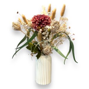 Trocken - Blumenstrauß Dalia, Dahlie, Eukalyptus, Trockenblumen - Mix, Pampas, Schleierkraut